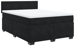 Cama com molas/colchão 160x200 cm veludo preto