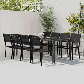 vidaXL 9 pcs conjunto de jantar para exterior aço