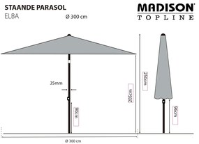 Madison Guarda-sol Elba 300 cm verde