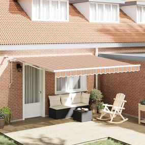 vidaXL Toldo Retrátil Automático com Faixa LED Multicolorida 400x300 cm