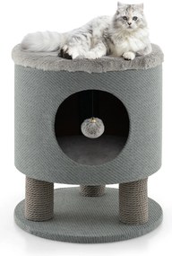 Árvore para gatos de madeira de 43 polegadas com poleiro superior acolchoado - verde