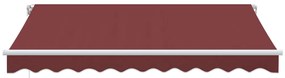 Toldo retrátil manual com luz LED 300x250 cm bordô