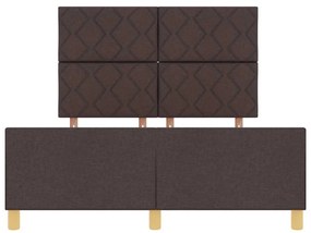 Cama vidaXL Marrom Escuro 140x190 cm Tecido