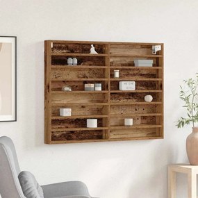 vidaXL Armário Vitrine Madeira Velha 100x8,5x75 cm Madeira Engenheirada