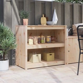 vidaXL Armário de Cozinha ao Ar Livre 106x55x92 cm de Madeira Maciça de Pinho