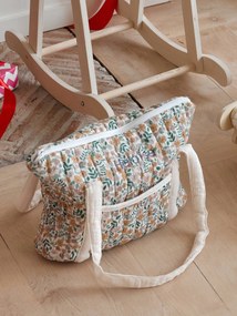 Saco muda-fraldas para boneca, em gaze de algodão amarelo