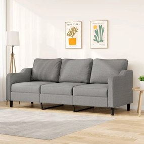 vidaXL Sofá de 3 lugares 210 cm tecido cinza-escuro
