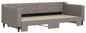 Sofá-cama com gavetão 90x200 cm tecido cinzento-acastanhado