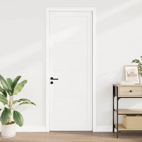 Porta Interior "ORKDAL" Branca 83x232x4 cm de Madeira Sólida de Pinhei