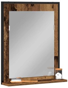 Espelho de Banheiro vidaXL Madeira Velha 50x12x60 cm Madeira Ingeneriz