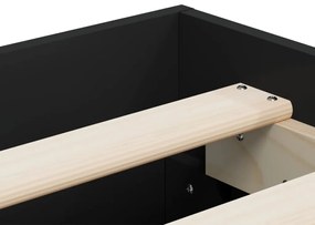 Estrutura de cama c/ gavetas 180x200 cm derivados madeira preto