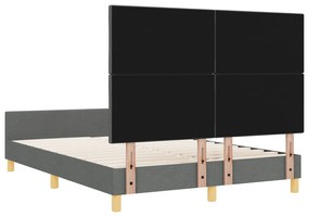 Cama vidaXL Cinza Escuro 140x200 cm em Tecido