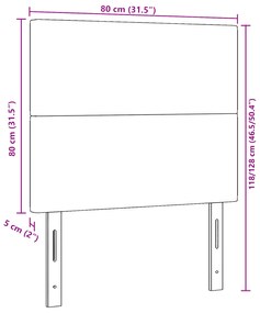 Cabeceira vidaXL Design Simples Creme 80 cm Tecido de Veludo