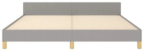 Estrutura de cama sem colchão 180x200 cm tecido cinzento-claro
