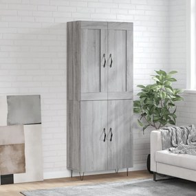 vidaXL Armário alto 69,5x34x180 cm derivados de madeira sonoma cinza