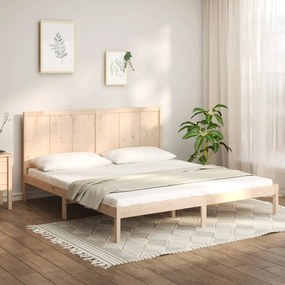 vidaXL Cama sem colchão 200x200 cm madeira de pinho maciça