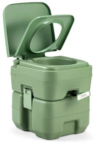 Sanita móvel portátil com tanque de resíduos de 20 l, assento confortável para viagens, acampamento, excursões, cinza 42 x 36 x 43 cm Verde