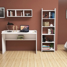 Secretária de Estudo e Estante Hera – Branco – Secretária: 118x80x58 c