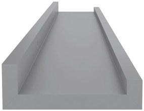 Prateleiras de parede 4 pcs 60x9x3 cm cinzento