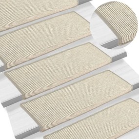 vidaXL Tapetes de escada 15 peças 65x21x4 cm prateados com borda retangular
