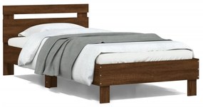 vidaXL Cama sem colchão com cabeceira 100x200 cm carvalho castanho