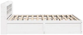 Estrutura de cama com cabeceira 140x200 cm pinho maciço branco