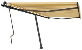 Toldo retrátil manual independente 400x300 cm amarelo e branco
