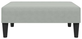 2 pcs conjunto de sofás veludo cinzento-claro