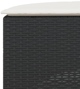 2 pcs conjunto de sofás de jardim semicircular vime PE preto