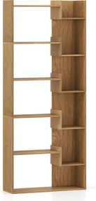 Estante para livros de 6 prateleiras 69 x 22 x 163 cm decorativa para arrumação Natural