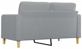 Sofá de 2 lugares em tecido 140 cm cinzento-claro