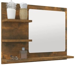 Espelho WC 60x10,5x45 cm derivados de madeira carvalho fumado