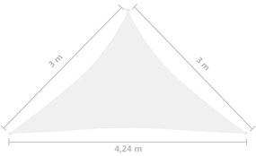 Para-sol estilo vela tecido oxford triangular 3x3x4,24 m branco