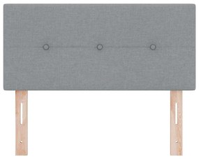 Cabeceira LED cinza claro, estofada, 90 cm