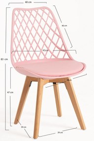 Pack 4 Cadeiras Mima - Rosa