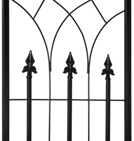 Outsunny Arco de jardim com porta de treliça de metal com fechadura para plantas trepadeiras Jardim Casamento Pátio 131x49x212 cm Cor Preto fosco
