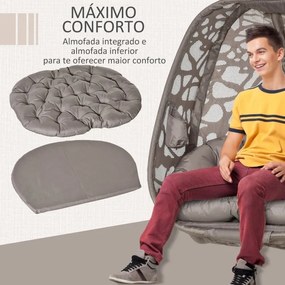 Poltrona Baloiço de Jardim Suspensa Com Suporte em Aço - Design Modern