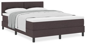 Cama Box Spring com Colchão Marrom Escuro 160x200 cm Tecido