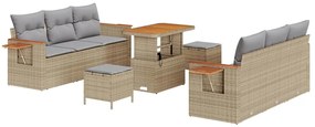 Conjunto de Sofá de Jardim vidaXL com Almofadas Bege