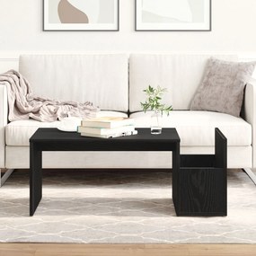 Mesa de Centro vidaXL Preta Carvalho 90x45x35 cm em Madeira de Engenha