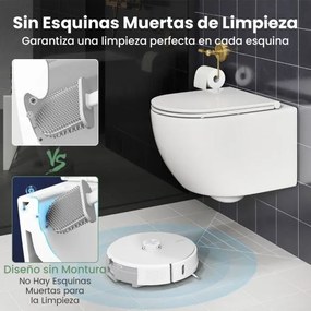 Sanita suspensa com sistema de dupla descarga, assento amplo e tampa removível 52,5 x 35,8 x 36 cm branco