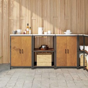 vidaXL Conjunto de Armazenamento de Cozinha 3 pcs Ferro Enferrujado