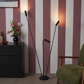 Candeeiro de Pé Moderno Preto 3-Luzes GU10 35mm - Thomas
