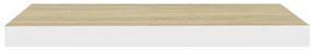Prateleiras parede 2 pcs 60x23,5x3,8 cm MDF carvalho e branco