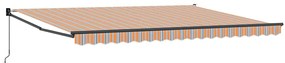 Toldo Retrátil Manual Listrado Multicolorido 450 x 300 cm