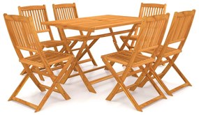 vidaXL 7 pcs conjunto jantar dobrável p/ jardim madeira acácia maciça