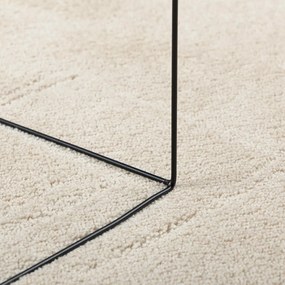 Tapete "HUARTE" de Pile Baixo, Suave e Lavável Bege 100x200 cm