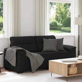 vidaXL Sofá de 2 lugares tecido 140 cm preto