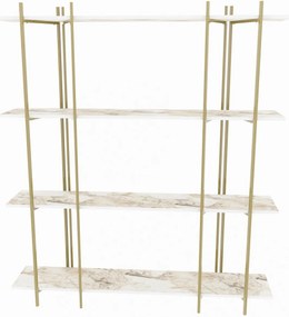 Estante Moss – Branco e Dourado – 160x180x29,6 cm