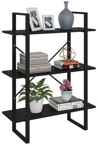 vidaXL Estante 80x30x105 cm derivados de madeira preto